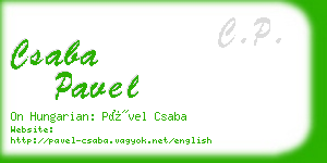 csaba pavel business card
